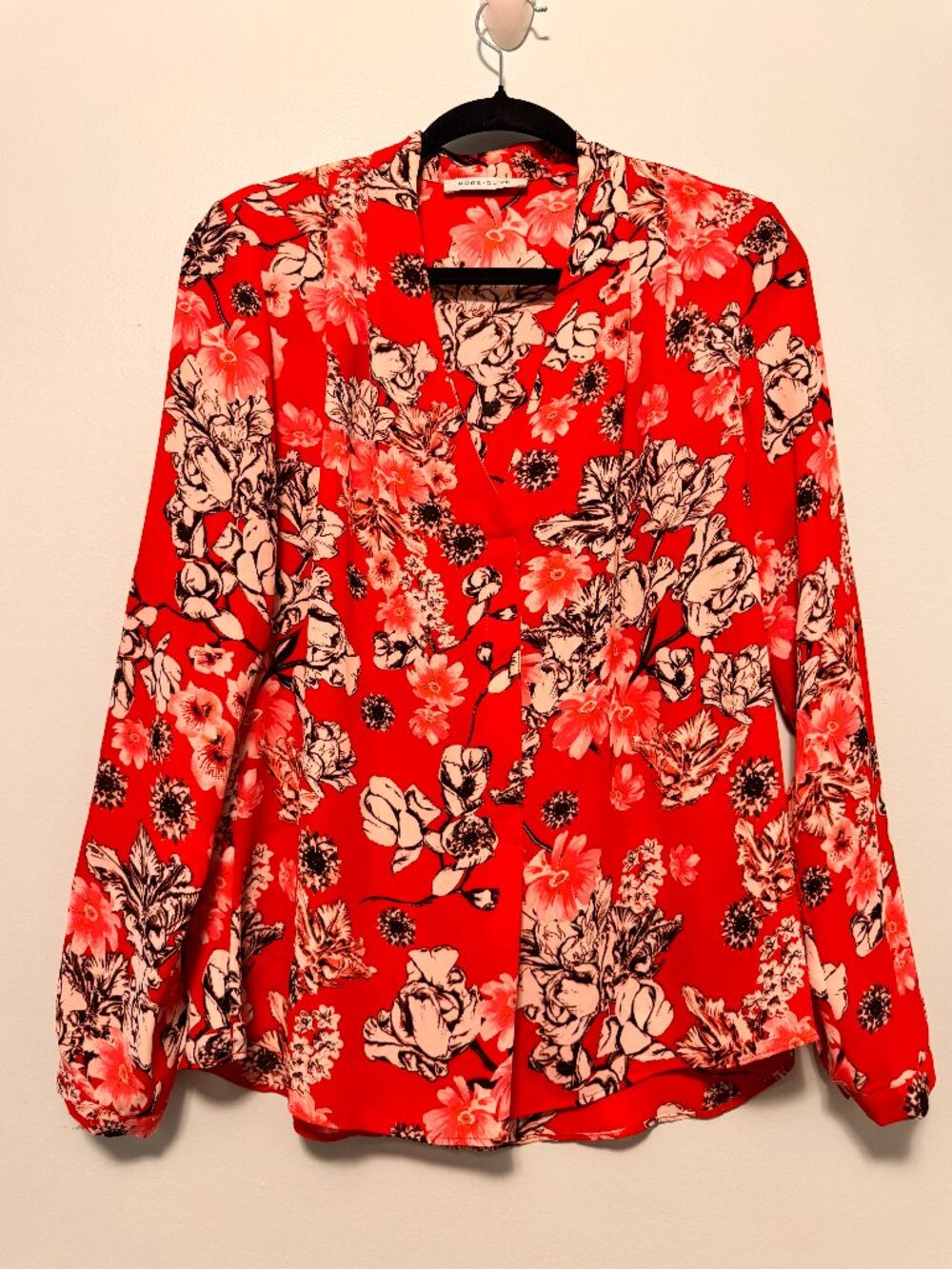 Rose + Olive Floral Blouse – Size Small - JK0491